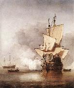 VELDE, Willem van de, the Younger The Cannon Shot we Spain oil painting artist